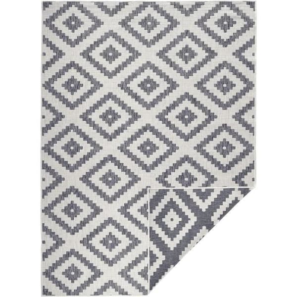 NORTHRUGS Reversibelt utomhustäcke Malta väderbeständigt - Modern geometrisk mönster - för Balkong, terrass, Trädgård,