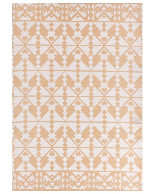 Gulvteppe Beige Syntetisk Materiale 160 x 230 cm Innendørs Utendørs Rektangulært Geometrisk Mønster Moderne Balkong Uteplass