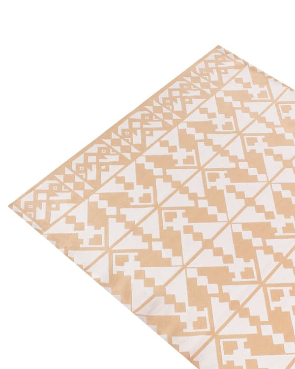 Gulvteppe Beige Syntetisk Materiale 160 x 230 cm Innendørs Utendørs Rektangulært Geometrisk Mønster Moderne Balkong Uteplass