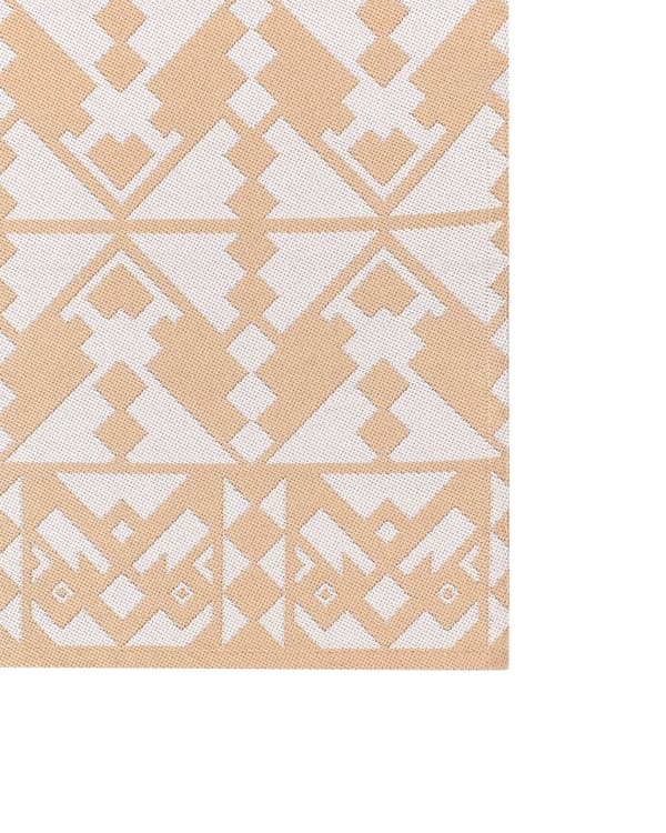 Gulvteppe Beige Syntetisk Materiale 160 x 230 cm Innendørs Utendørs Rektangulært Geometrisk Mønster Moderne Balkong Uteplass