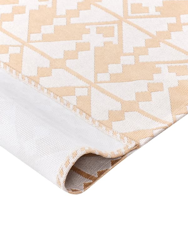 Gulvteppe Beige Syntetisk Materiale 160 x 230 cm Innendørs Utendørs Rektangulært Geometrisk Mønster Moderne Balkong Uteplass