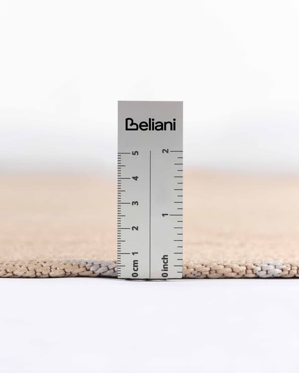 Gulvteppe Beige og Hvitt Syntetisk Materiale 120 cm Innendørs Utendørs Rundt Marokkansk Trellis Mønster Moderne Balkong Uteplass