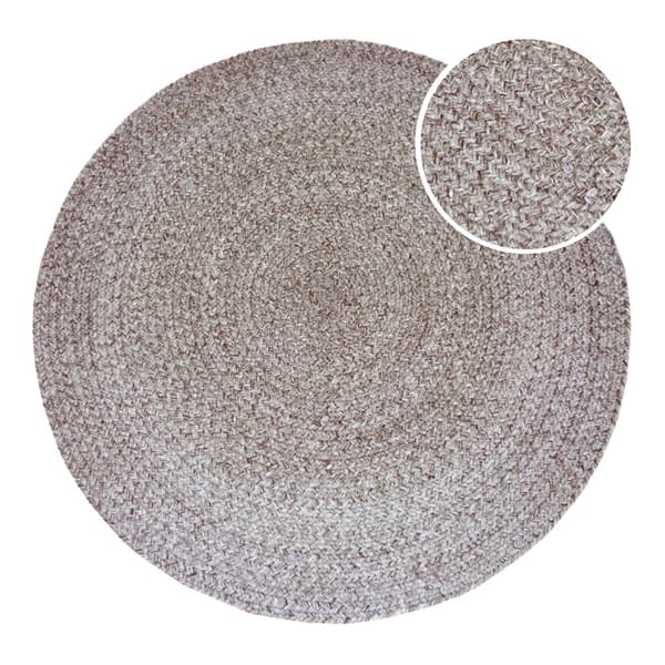AXI Corfu Ulkomatto, pyöreä, ruskea - Sopii ulko- ja sisäkäyttöön / Ulkomatto valmistettu kierrätetyistä PET-pulloista - 120x120cm / Paksuus: 5mm