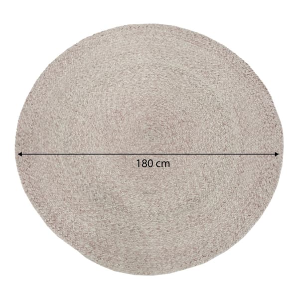 AXI Corfu Ulkomatto, pyöreä, beige - Sopii ulko- ja sisäkäyttöön / Ulkomatto valmistettu kierrätetyistä PET-pulloista - 180 x 180 cm / Paksuus: 5 mm