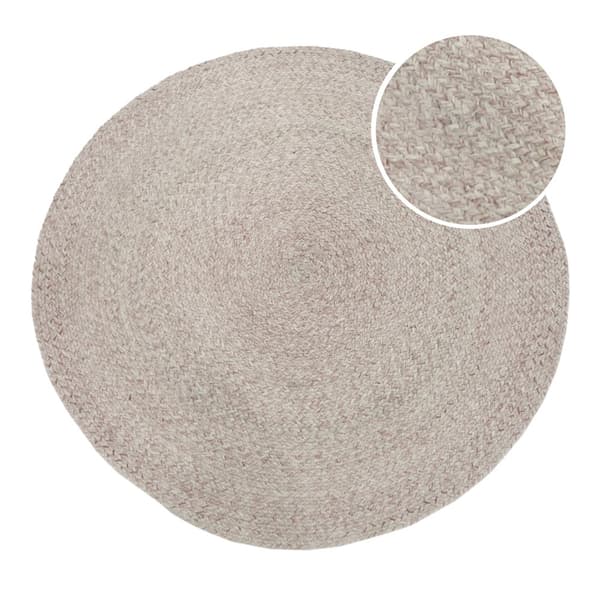 AXI Corfu Utomhusmatta, rund, beige - Lämplig för utomhus- och inomhusbruk / Utomhusmatta gjord av återvunna PET-flaskor - 120x120cm / Tjocklek: 5mm