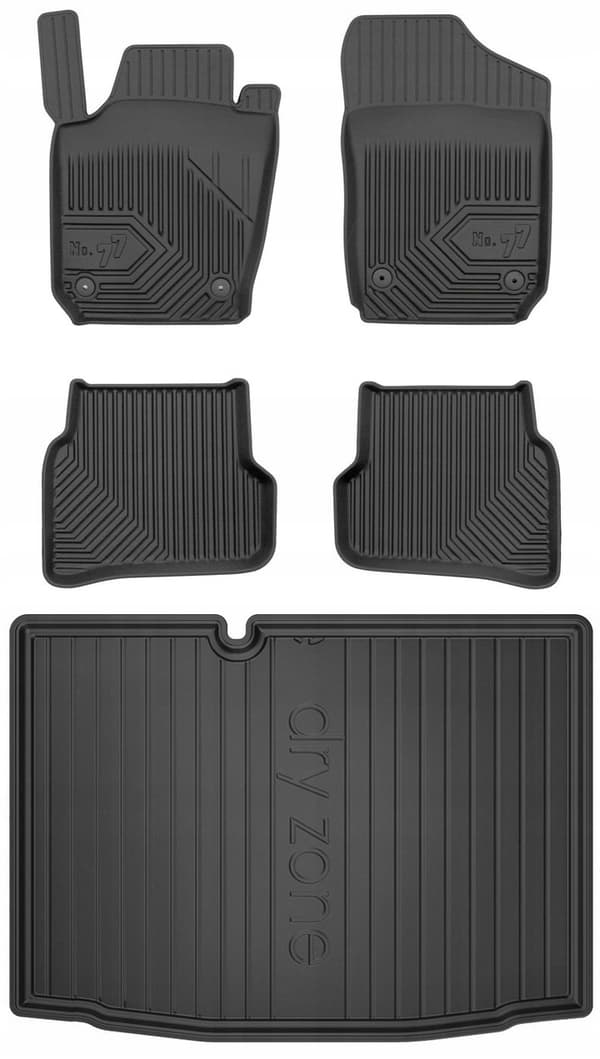 SÆT 77 Måtter og måtter Skoda Fabia 3 Hatchback 2014-2022