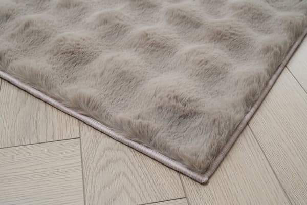 Tvättbar Pälsmatta Rabbit Bubble Taupe