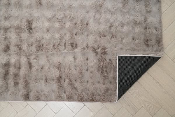 Tvättbar Pälsmatta Rabbit Bubble Taupe
