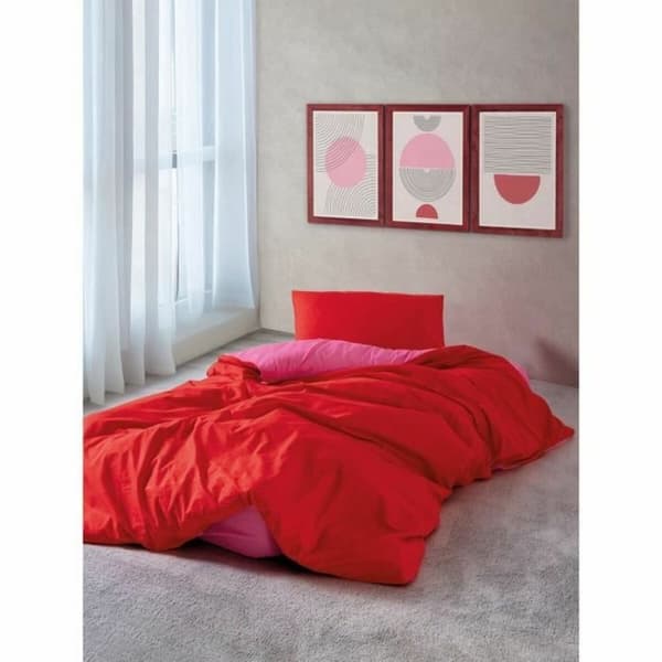 Täckslagsset Röd Rosa 220 x 240 cm