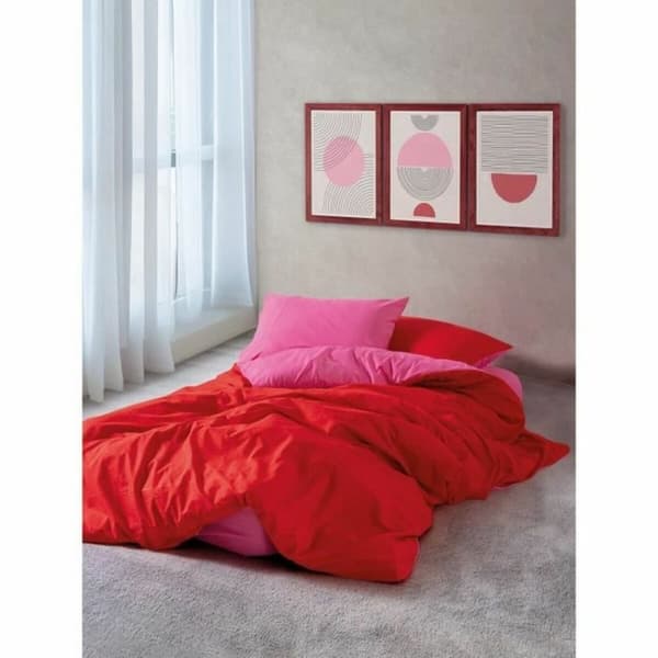 Täckslagsset Röd Rosa 220 x 240 cm