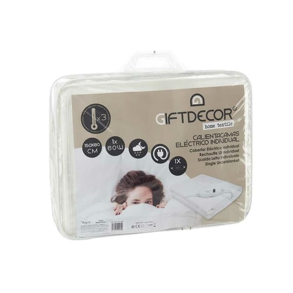 Elektrisk tæppe 60 W Hvid Polyester 80 x 1 x 150 cm (4 enheder)