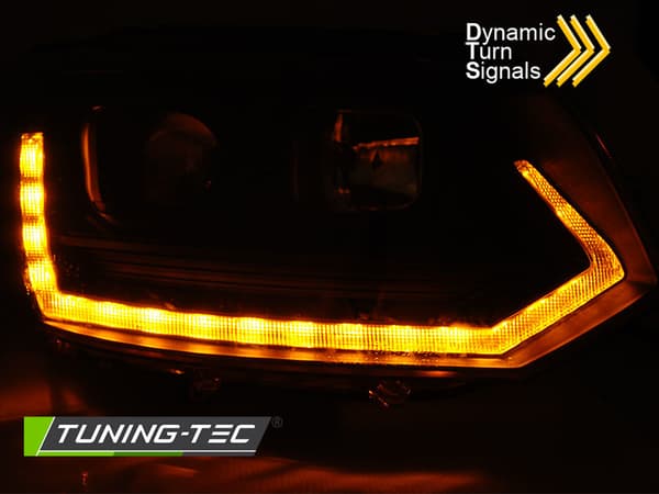 Strålkastare till VW T5 10-15 TUBE LIGHT T6 SER SVART