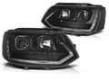 Miniatyrbild 1 av 5: Strålkastare till VW T5 10-15 TUBE LIGHT T6 SER SVART