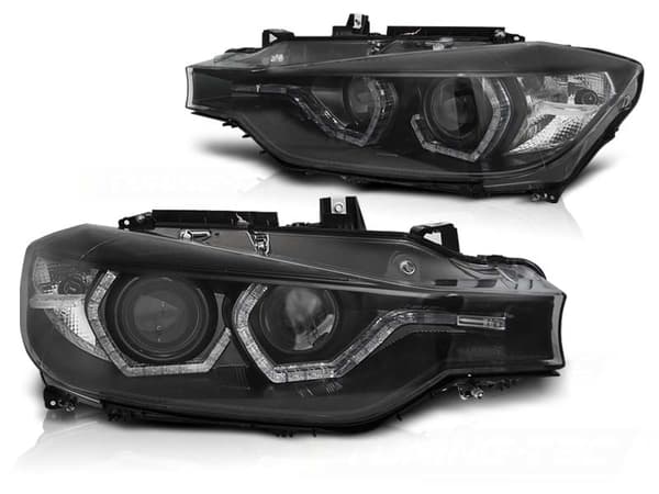 Forlygter BMW F30/F31 LCI 15-18 ANGEL EYES LED DRL SORT