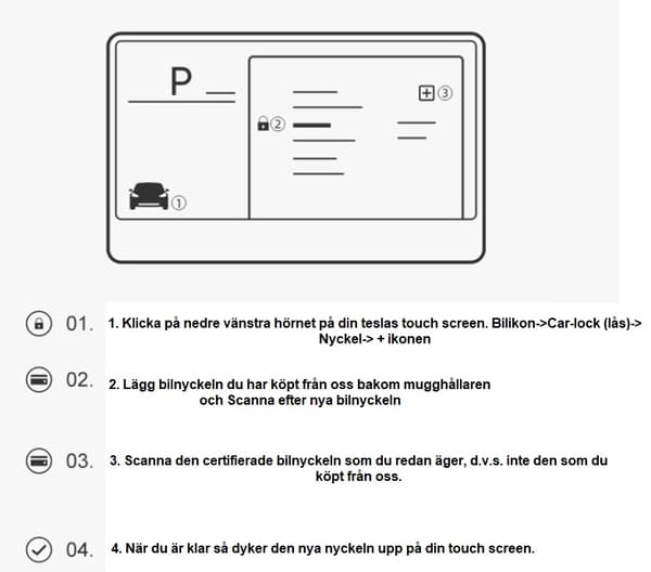 Tesla bilnyckel KEY FOB för Model Y & Model 3 - Röd