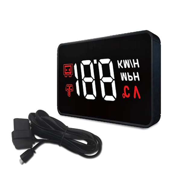 Auto HUD Head Up Display OBDIII 12V Overspeed Warning System Projector Windshield Auto Electronic Voltage Alarm Black_A100