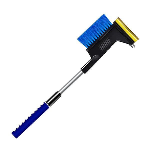 3 i 1 Multi-funktionell Ice Scraper Window Cleaner Brush Safety Hammer Deicing Shovel blå
