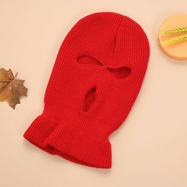 Ansigtsmaske Ski Winter Cap 3 Hole Balaclava Hood Warm Beanie Hat Tre huller orange_ En størrelse