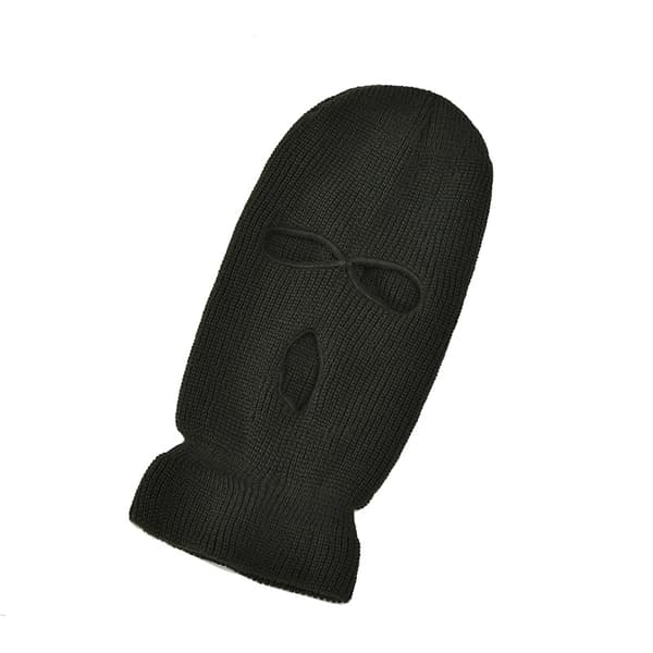 Ansigtsmaske Ski Winter Cap 3 Hole Balaclava Hood Warm Beanie Hat Tre-hul dyb hær grøn_ En størrelse