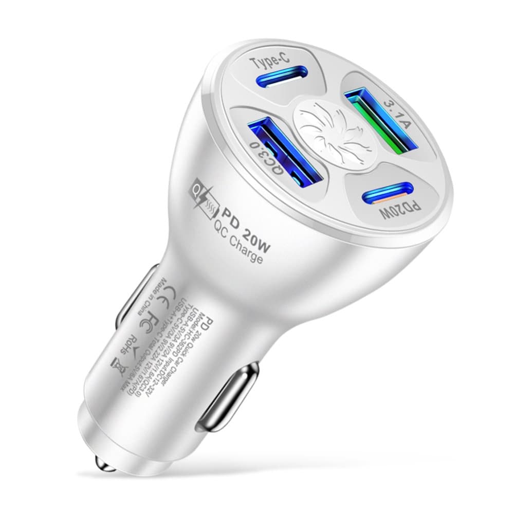 Usb Car Charger Fast Charging Adapter 20w Pd Qc3.0 Type 3.1a 2usb Multi