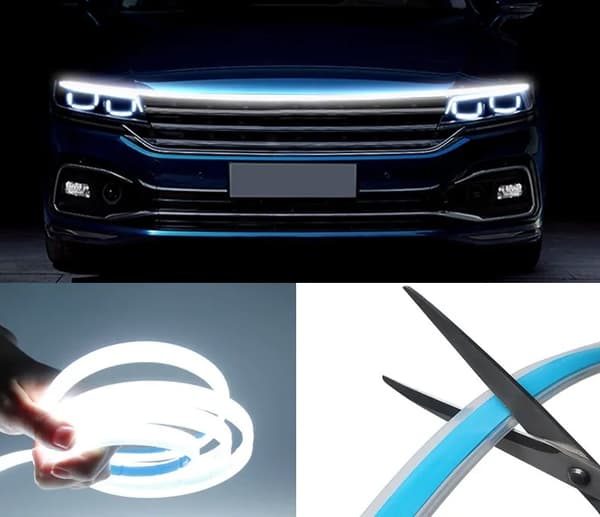 Ljusremsa för motorhuv, LED-List / Led Belysning till motorhuv, 1,8m, vit