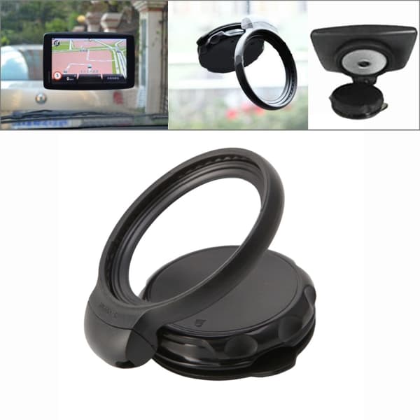 Til TomTom One V4 Rotation Foldbar Justerbar Car Suction Cup GPS Holder Stand (sort)