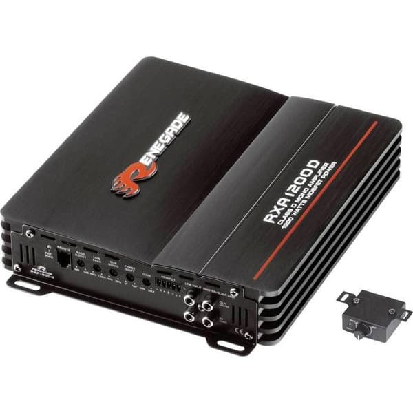 1 RENEGADE RXA1200D RXA 1200 D monofonisk klass d förstärkare 1 kanal 600 watt rms stabil vid 1 ohm 1200 watt max, 1 st.