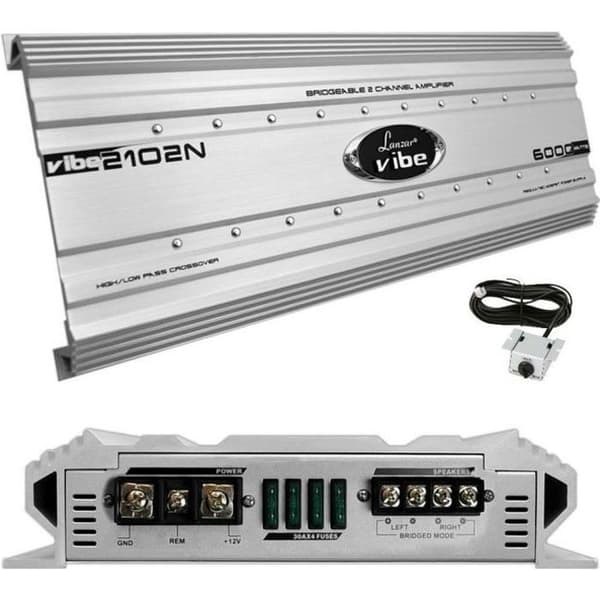 1 LANZAR VIBE 2102N VIBE2102N 2-kanals förstärkare på max 6000 watt och 2 x 1500 watt rms i klass ab fjärrkontroll ingår, 1 st.