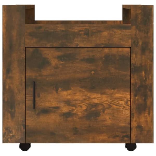 vidaXL Skrivbordsvagn rökfärgad ek 60x45x60 cm konstruerat trä