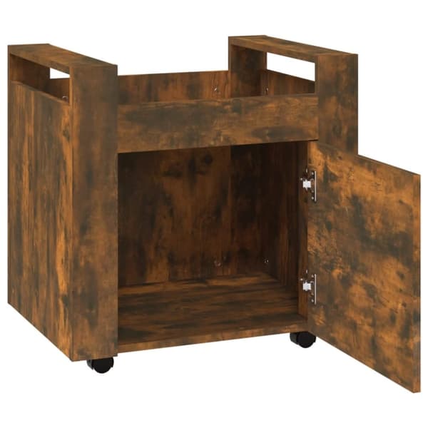 vidaXL Skrivbordsvagn rökfärgad ek 60x45x60 cm konstruerat trä