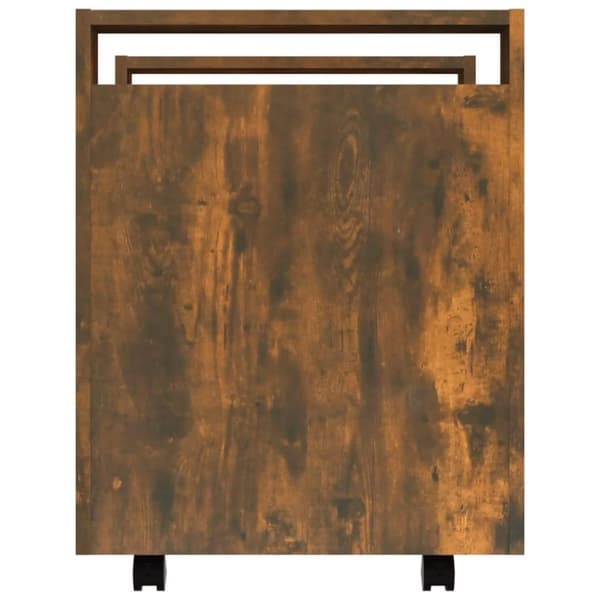 vidaXL Työpöytävaunu savutammi 60x45x60 cm tekninen puu