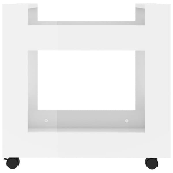 vidaXL Skrivbordsvagn högglans vit 60x45x60 cm konstruerat trä