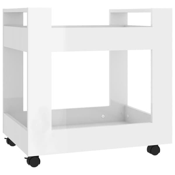vidaXL Skrivbordsvagn högglans vit 60x45x60 cm konstruerat trä