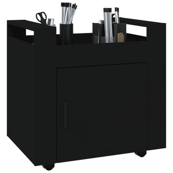 vidaXL Skrivbordsvagn svart 60x45x60 cm konstruerat trä