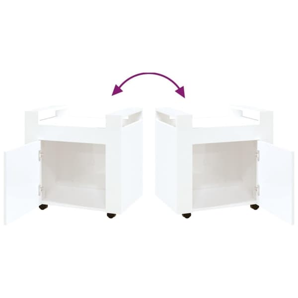vidaXL kontorvogn 60x45x60 cm konstrueret træ hvid højglans