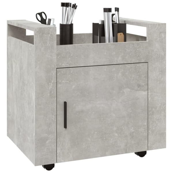 vidaXL Skrivbordsvagn betonggrå 60x45x60 cm konstruerat trä