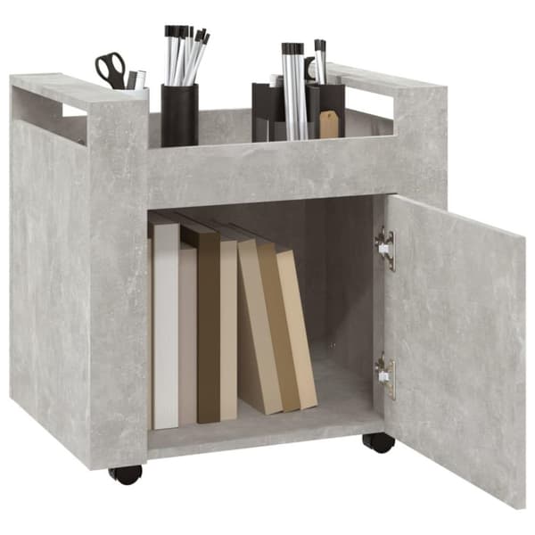 vidaXL Skrivbordsvagn betonggrå 60x45x60 cm konstruerat trä