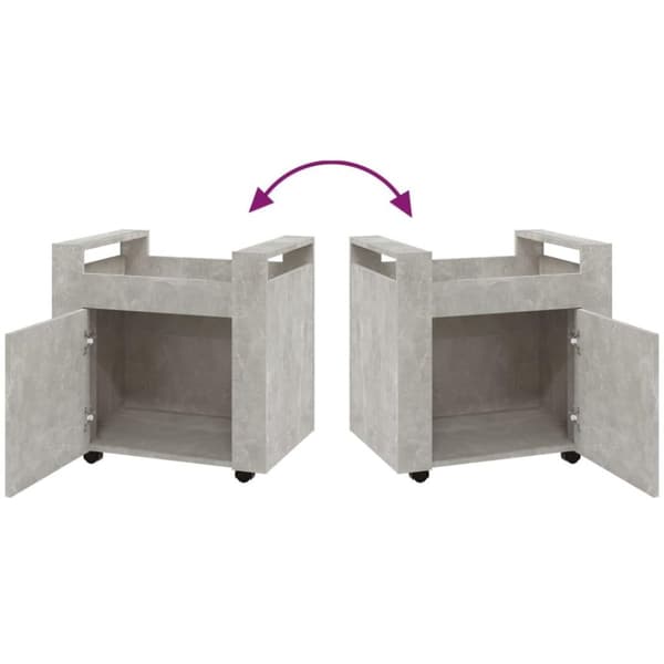vidaXL Skrivbordsvagn betonggrå 60x45x60 cm konstruerat trä
