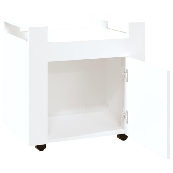 vidaXL Tralle til skrivebord hvit 60x45x60 cm konstruert tre