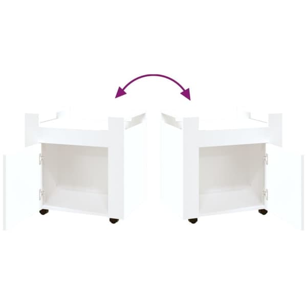 vidaXL kontorvogn 60x45x60 cm konstrueret træ hvid