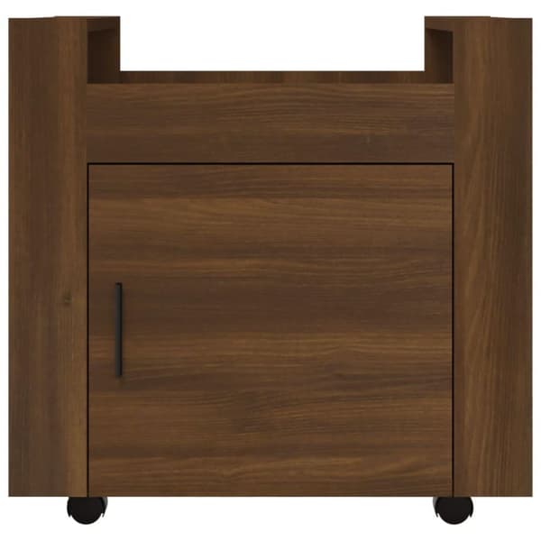 vidaXL Skrivbordsvagn brun ek 60x45x60 cm konstruerat trä