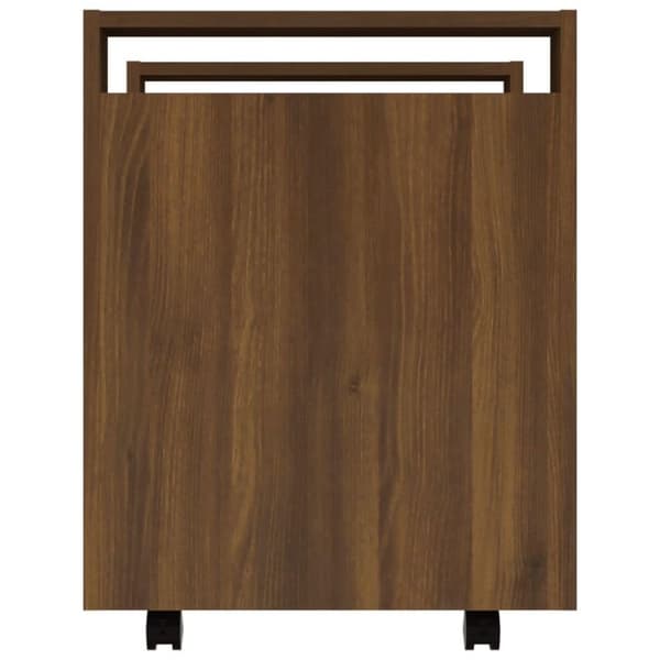 vidaXL Skrivbordsvagn brun ek 60x45x60 cm konstruerat trä