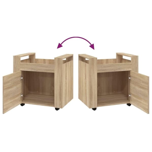 vidaXL Skrivbordsvagn sonoma-ek 60x45x60 cm konstruerat trä