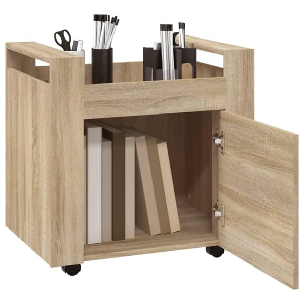 vidaXL kontorvogn 60x45x60 cm konstrueret træ sonoma-eg