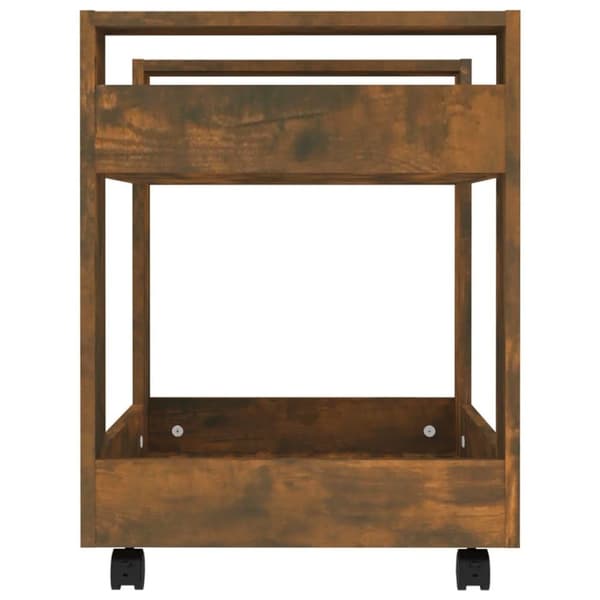 vidaXL Skrivbordsvagn rökfärgad ek 60x45x60 cm konstruerat trä