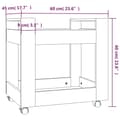 Miniatyrbilde 8 av 8: vidaXL Tralle til skrivebord svart 60x45x60 cm konstruert tre