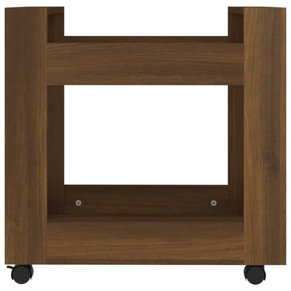 vidaXL Skrivbordsvagn brun ek 60x45x60 cm konstruerat trä
