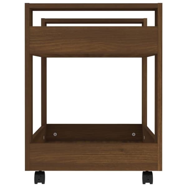 vidaXL Skrivbordsvagn brun ek 60x45x60 cm konstruerat trä