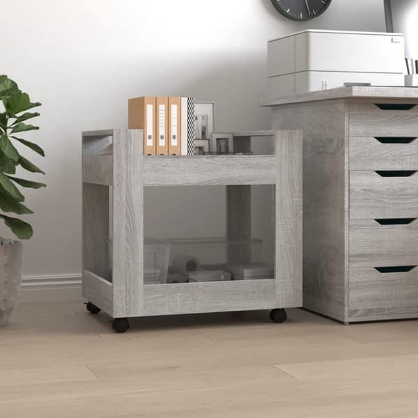 vidaXL Työpöytävaunu harmaa Sonoma 60x45x60 cm tekninen puu