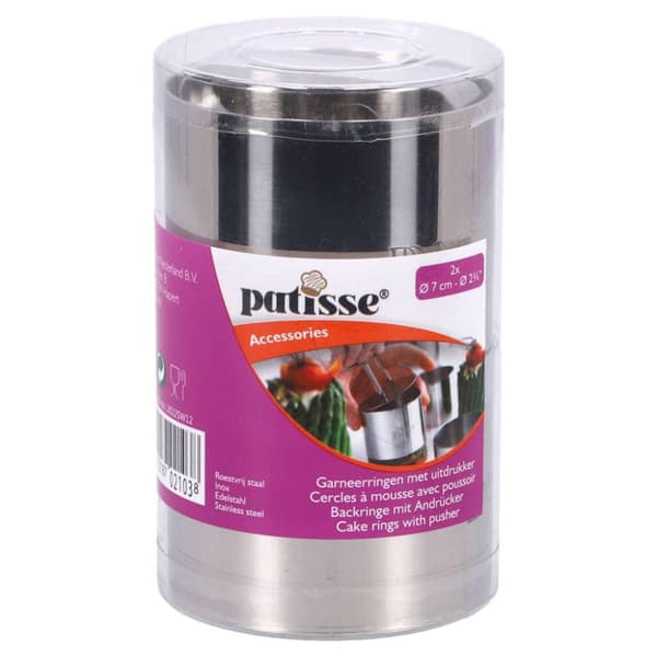Patisse Garneerringen met Uitdrukker 7x5,5 cm 3 st RVS